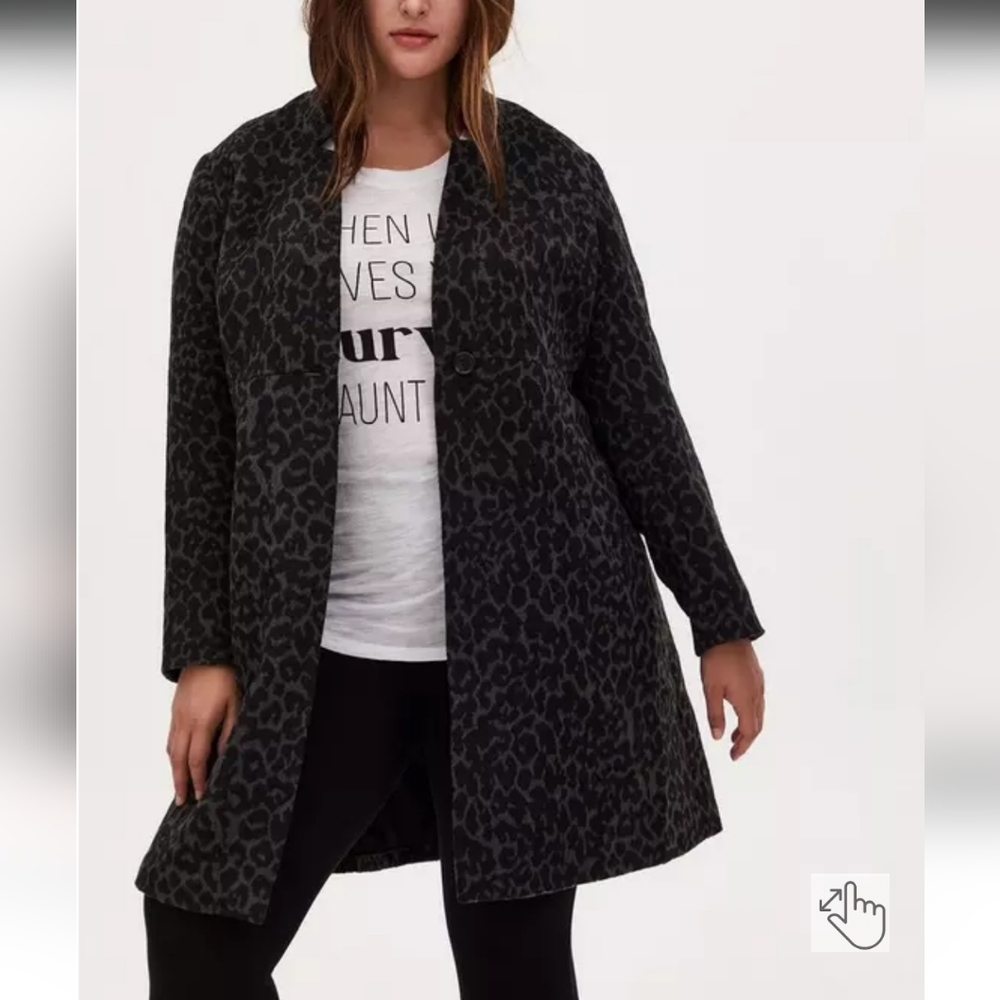 Gorgeous Plus Size 2x Torrid Animal Print Wool Coat winter jacket
